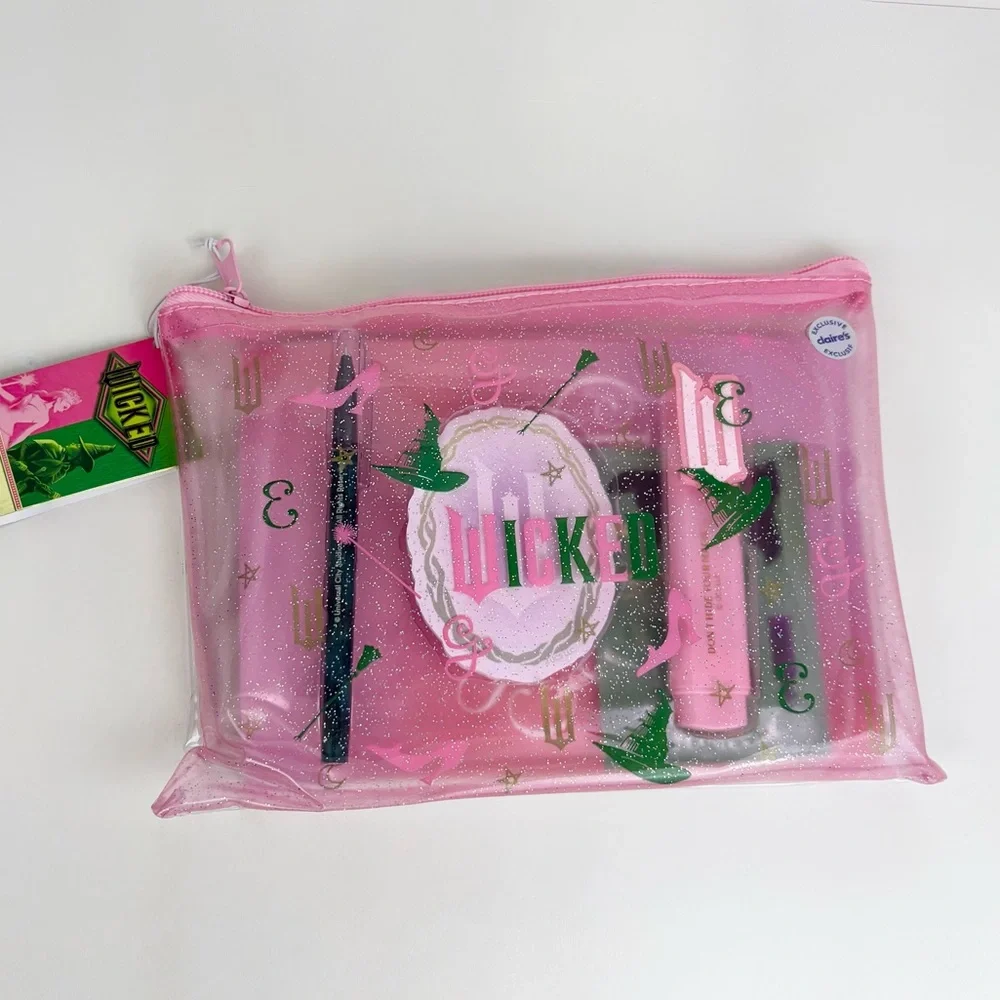 New in Package Wicked 7 Piece Stationary Set with Clear Pink Pouch New With Tags